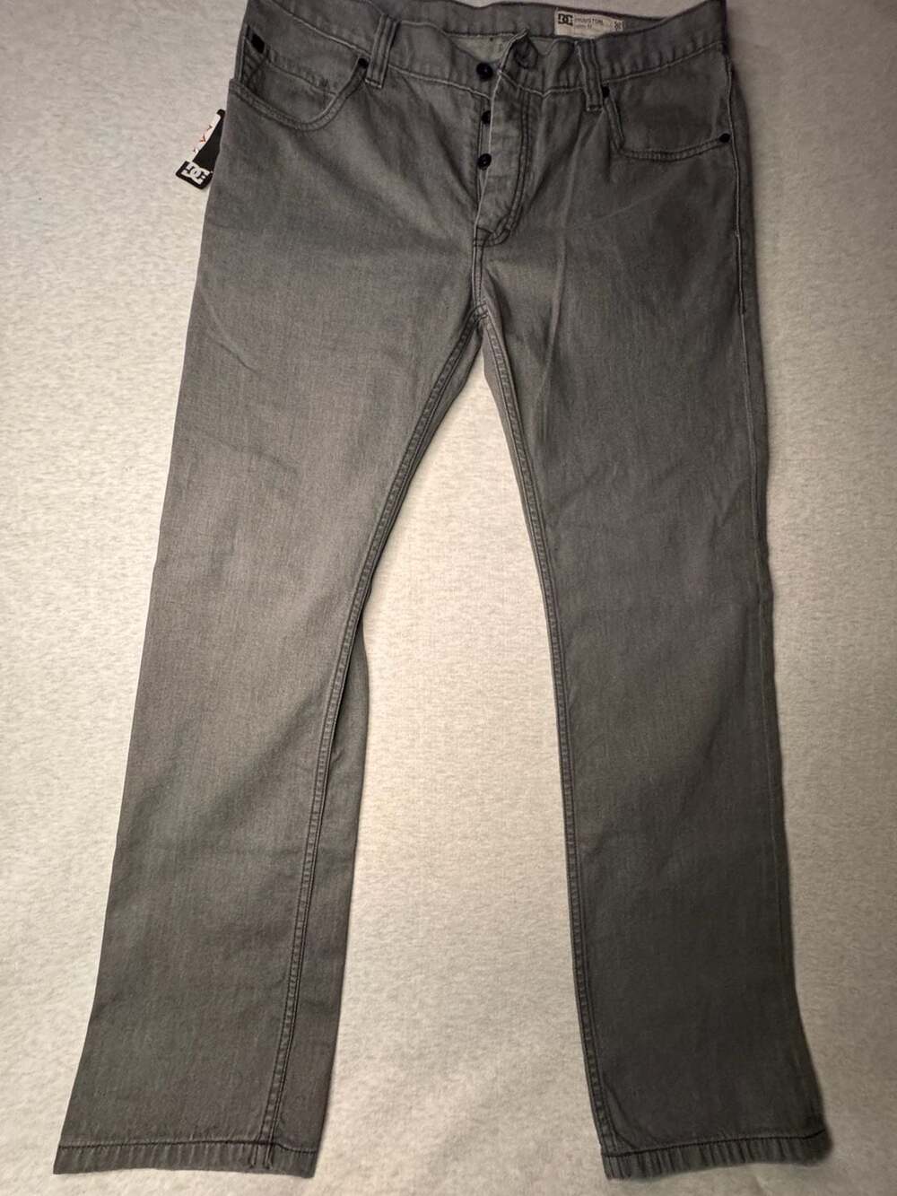 DC Shoes Houston Slim Fit Gray Denim Jeans 36x32 New with Tags